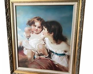Vintage quality reproduction oil painting of "The Calmady Children" by Sir Thomas Lawrence