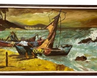 Oil or acrylic painting signed LL: AERNICE