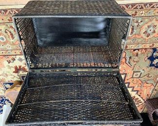 Wicker Chest with Wood Bottom