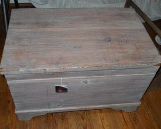 Vintage White Washed Cedar Chest