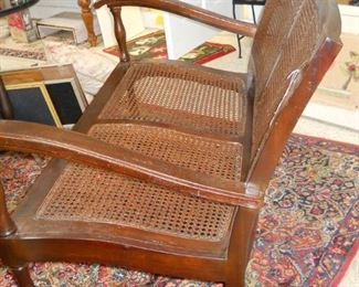 Vintage Cane Seat Love Seat Bench