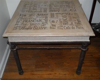 Iron & Wood Square End Table