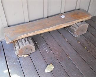Outdoor Garden or Patio Log Bench