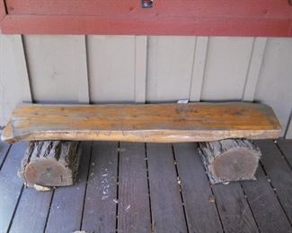 Outdoor Garden or Patio Log Bench