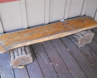 Outdoor Garden or Patio Log Bench