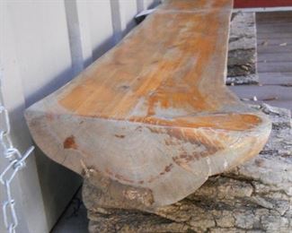 Outdoor Garden or Patio Log Bench
