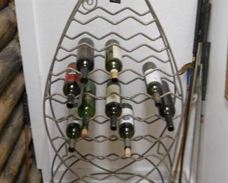 Hand Made Metal Fish 24 Bottle Wine Rack