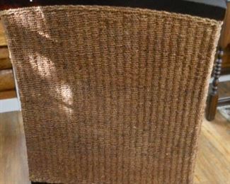 Wicker Chair with Wood Accents & Cushion