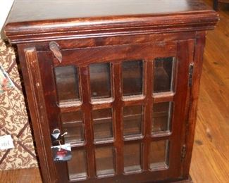 Vintage Glass Front Side Table / Cabinet