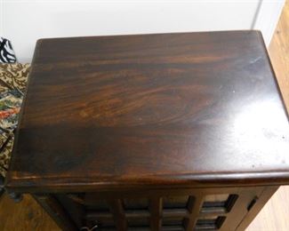 Vintage Glass Front Side Table / Cabinet