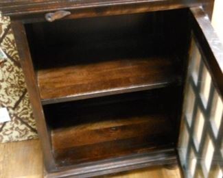 Vintage Glass Front Side Table / Cabinet