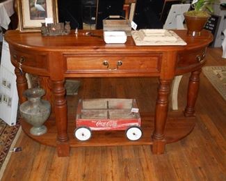 Solid Wood Curved Front Sofa Hall Table