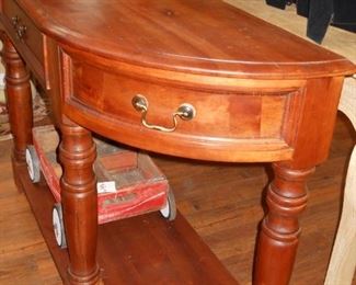 Solid Wood Curved Front Sofa Hall Table