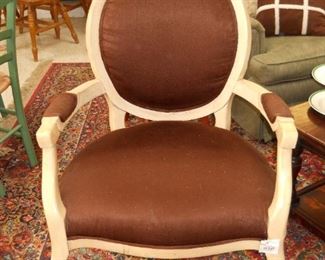 French Country Cream & Brown Chair