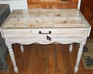 Rustic White Washed Display Table