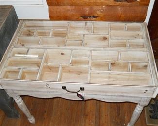Rustic White Washed Display Table