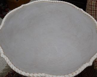 Vintage 30" Wood Rope Edge Table