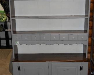 William Fetner Solid Wood Gray Hutch