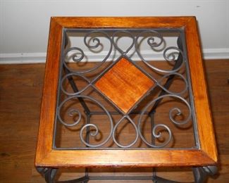 Decorative Iron & Wooden Pedestal