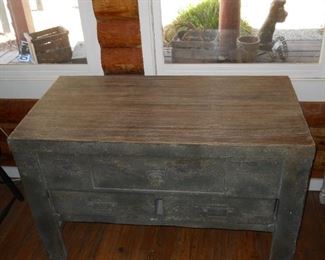 Rustic Gray 3 Drawer Cabinet / Console Table