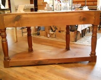 Solid Wood Curved Front Sofa Hall Table