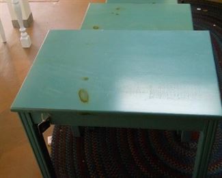 3 Painted Blue Nesting Tables