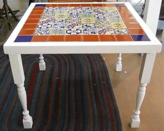 Square Spanish Tile Top Table Table