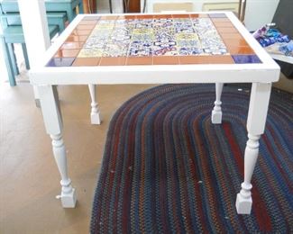 Square Spanish Tile Top Table Table