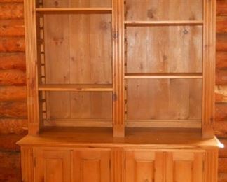 Pine Cabinet with Hutch