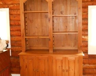 Pine Cabinet with Hutch