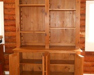 Pine Cabinet with Hutch