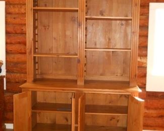 Pine Cabinet with Hutch