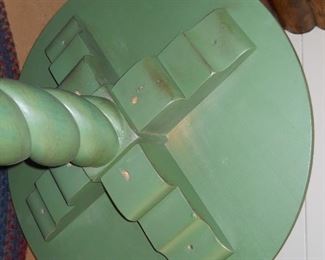 Twisted Pedestal Green Painted Side Table
