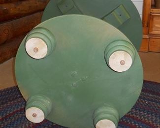 Twisted Pedestal Green Painted Side Table