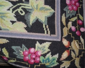 Wool Black Needlepoint 8' x 3' Runner
