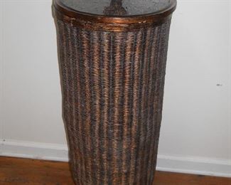 Large Wicker Basket w/ Wooden Lid