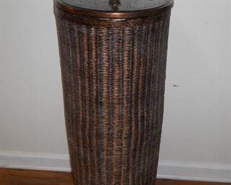 Large Wicker Basket w/ Wooden Lid