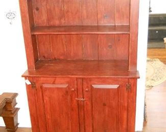 Vintage Solid Wood Cabinet with Hutch