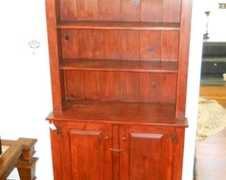 Vintage Solid Wood Cabinet with Hutch
