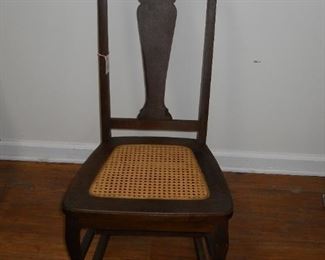 Antique Cane Seat Nursing Rocking Chair