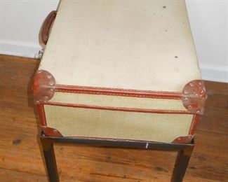 Vintage Suitcase Table w/ Iron Stand