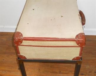 Vintage Suitcase Table w/ Iron Stand