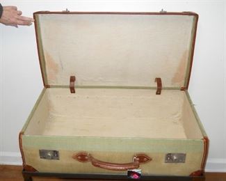 Vintage Suitcase Table w/ Iron Stand