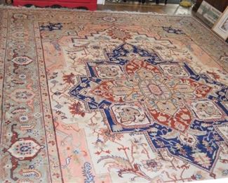 Wool 14' x 10' Peach & Blue Rug