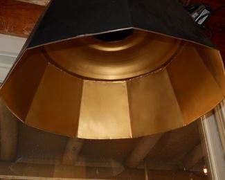 Vintage Black Metal Industrial Hanging Light