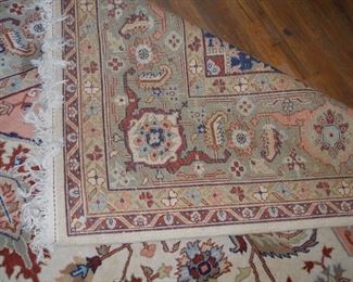 Wool 14' x 10' Peach & Blue Rug