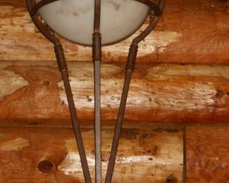 Brown Color Iron White Marbled Globe Wall Sconce