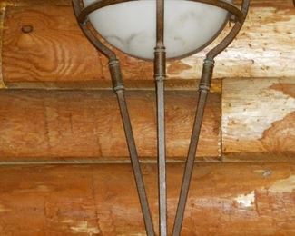 Brown Color Iron White Marbled Globe Wall Sconce