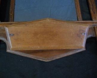 Vintage Hand Made Wood Frame Mirror with Pocket