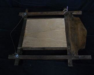 Vintage Hand Made Wood Frame Mirror with Pocket